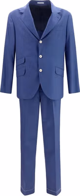 Blue Wool Oves Aries Two-Piece Suit