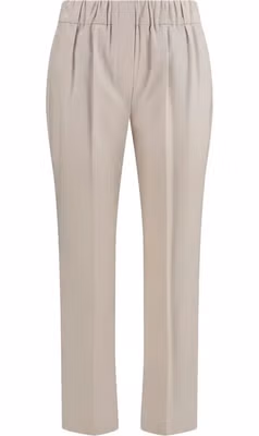 Beige Cotton Casual Pants