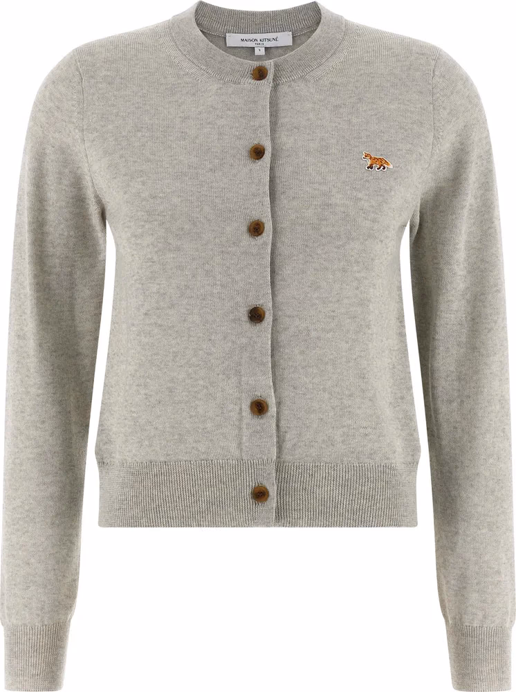 Maison Kitsuné Gray Virgin Wool Cardigan