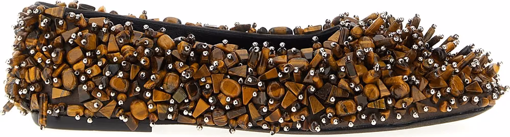 Dries Van Noten Brown Viscose Ballet Flats