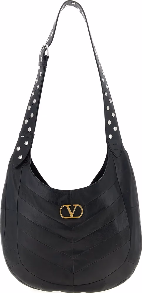 Valentino Garavani Black Lamb Leather Shoulder Bag