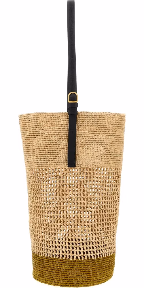 Khaite Beige Sisal Shoulder Bag