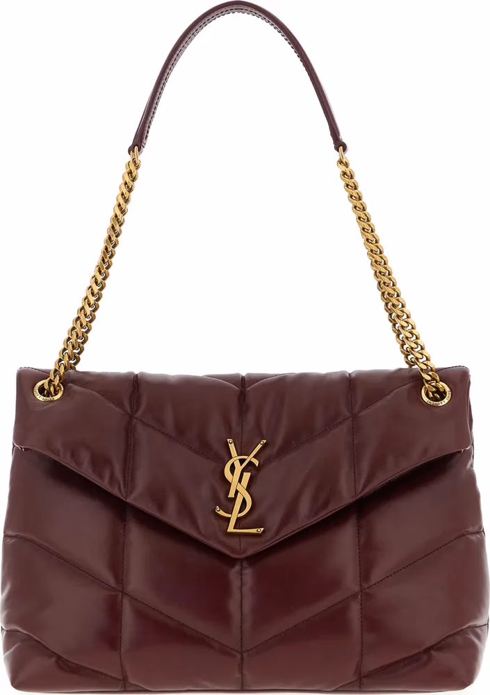 Saint Laurent Bordeaux Calfskin Shoulder Bag