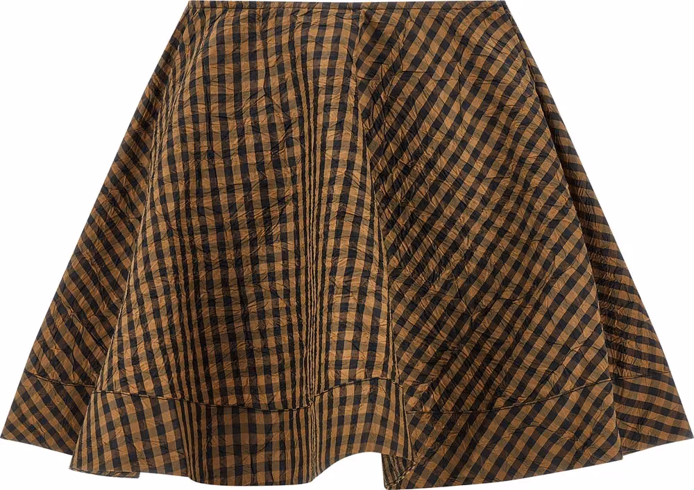 Ganni Brown Recycled Polyester Long Skirt
