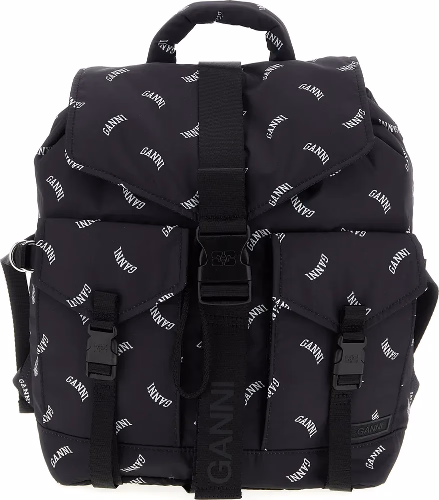 Ganni Black Polyester Backpack