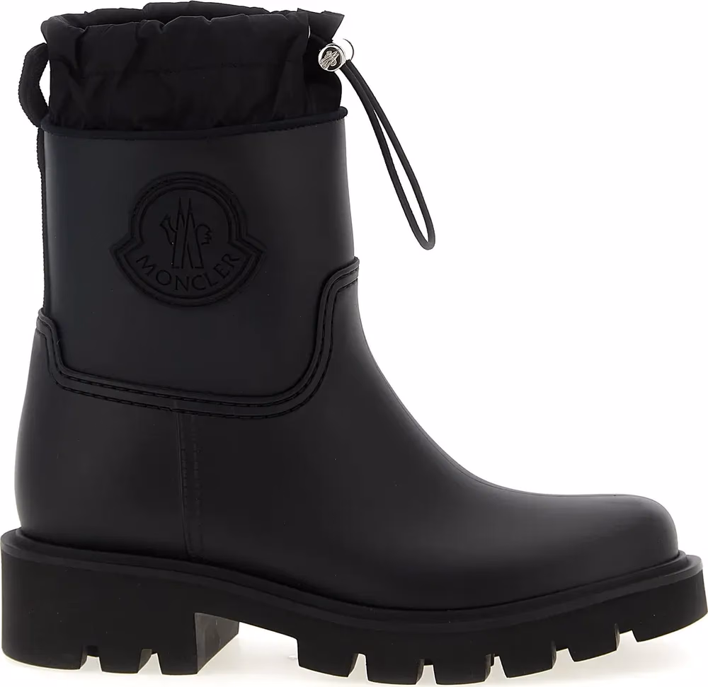 Moncler Black Pvc Ankle Boots