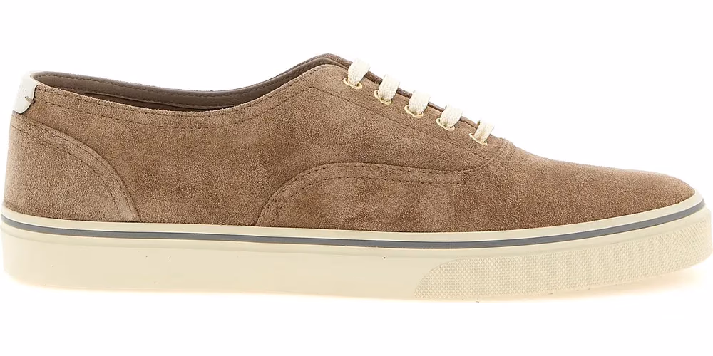 Brunello Cucinelli Beige Calfskin Low Top Sneakers