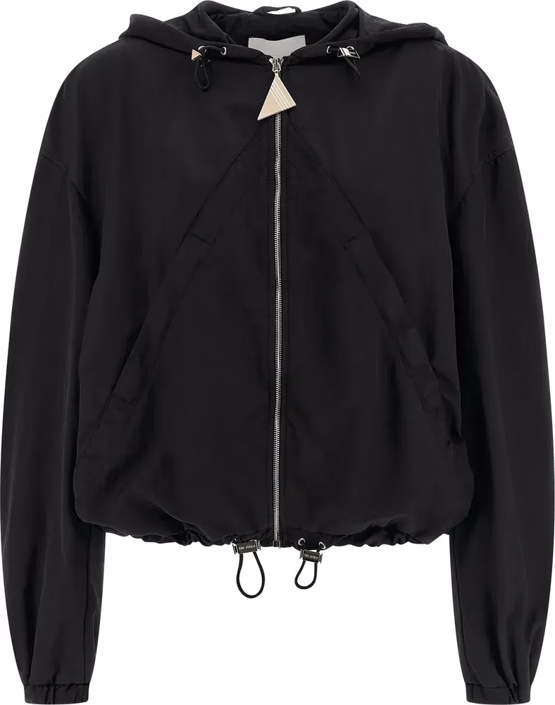 The Attico Black Polyester Bomber