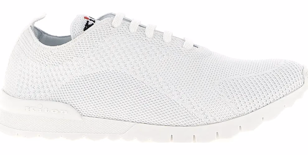 Kiton White Cotton Athletic Sneakers