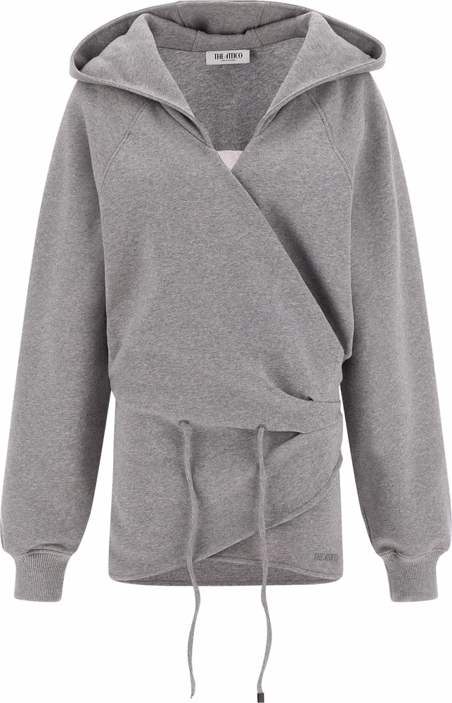The Attico Gray Cotton Short Dress