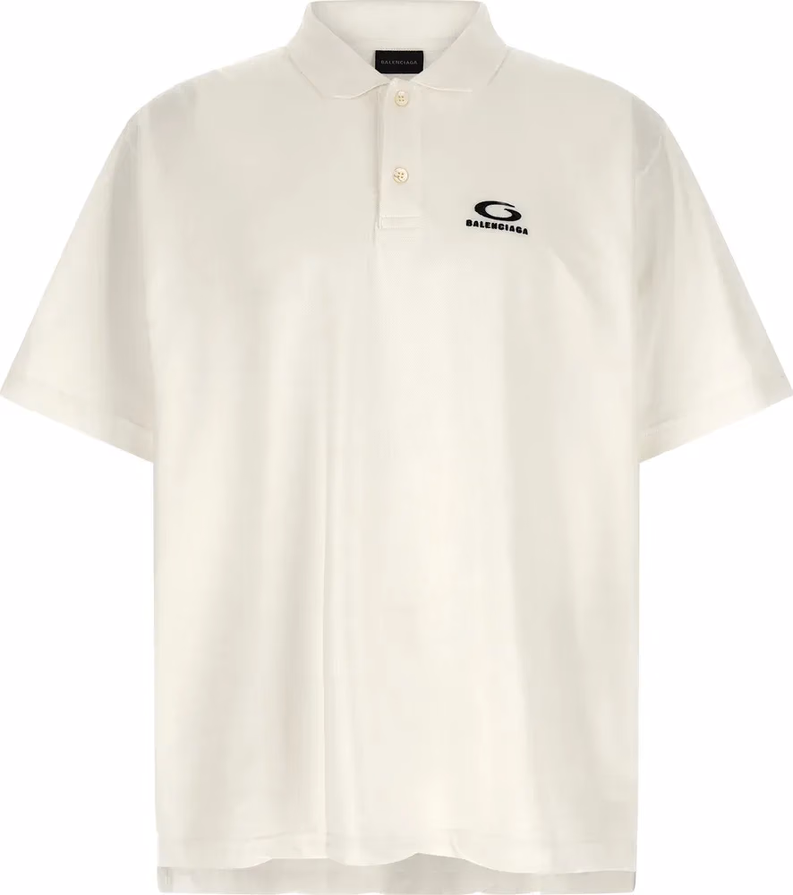 Balenciaga White Cotton Polo Shirt