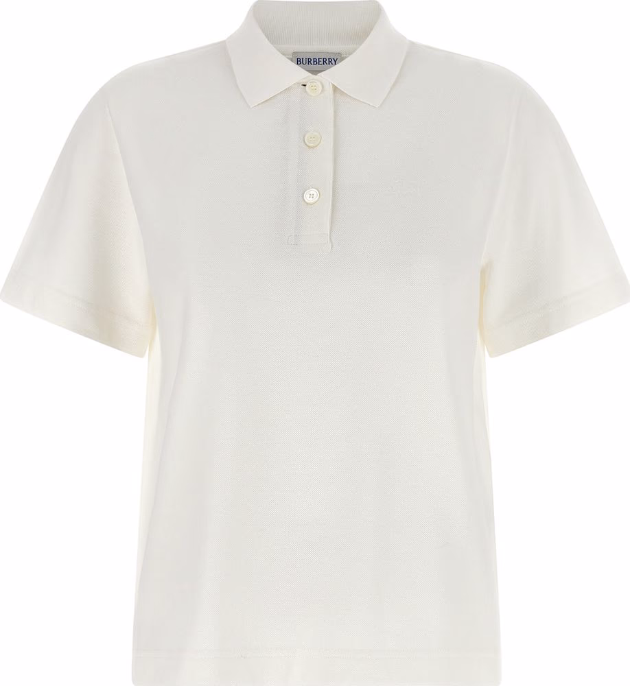 Burberry White Cotton Polo Shirt