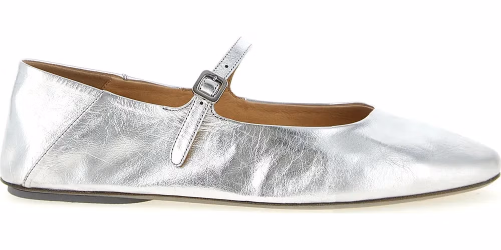 Marsell Silver Calfskin Ballet Flats