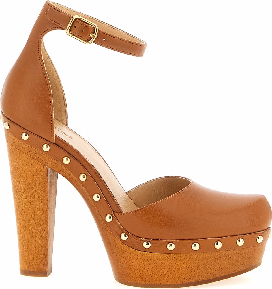 Chloé Brown Lamb Leather High Heel Pumps