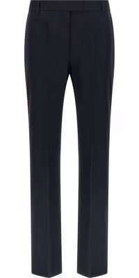 Blue Cotton Flared Pants