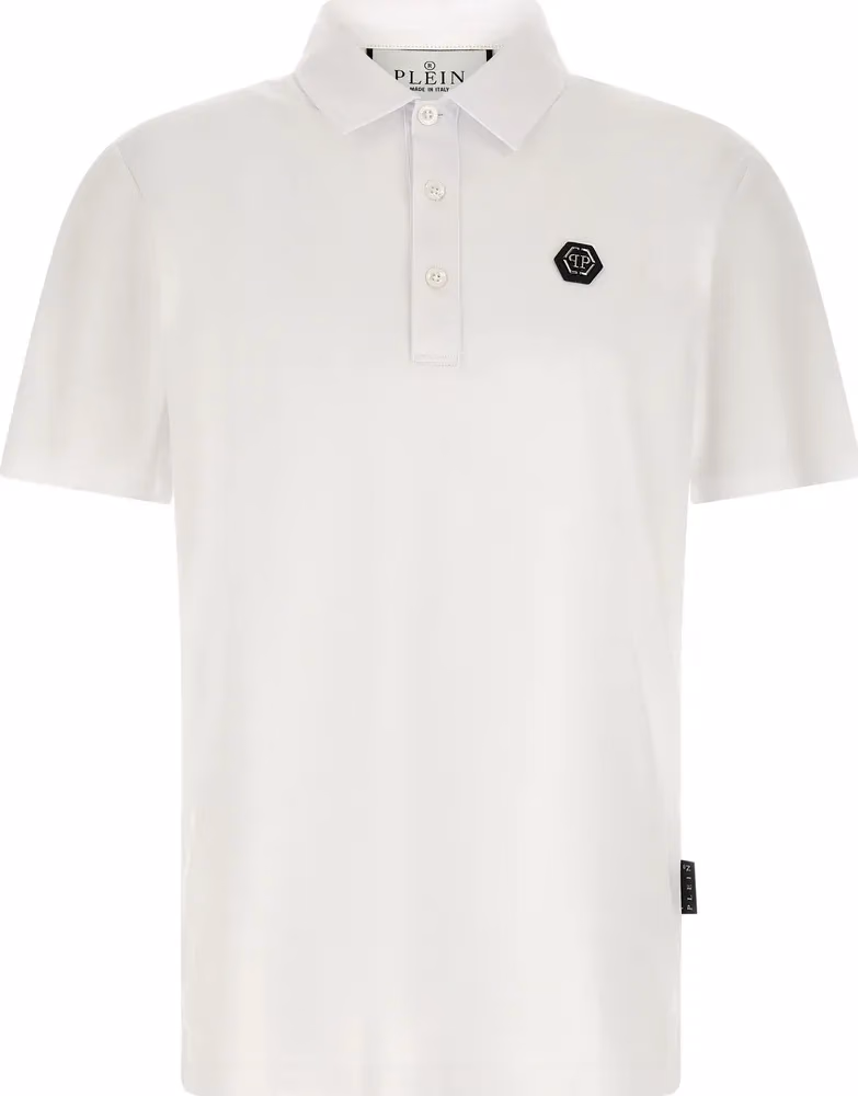 Philipp Plein White Cotton Polo Shirt