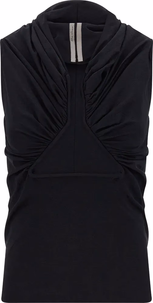 Rick Owens Black Cotton Tank Tops