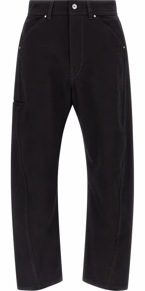 Lemaire Black Cotton Relaxed Fit Jeans
