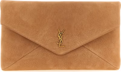 Brown Lamb Leather Clutch Bag