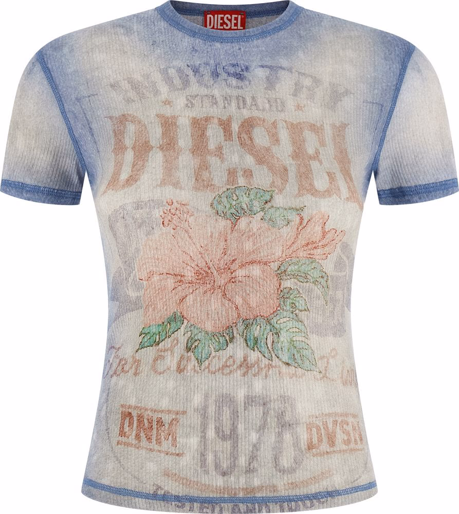 Diesel Blue Cotton T-Shirt