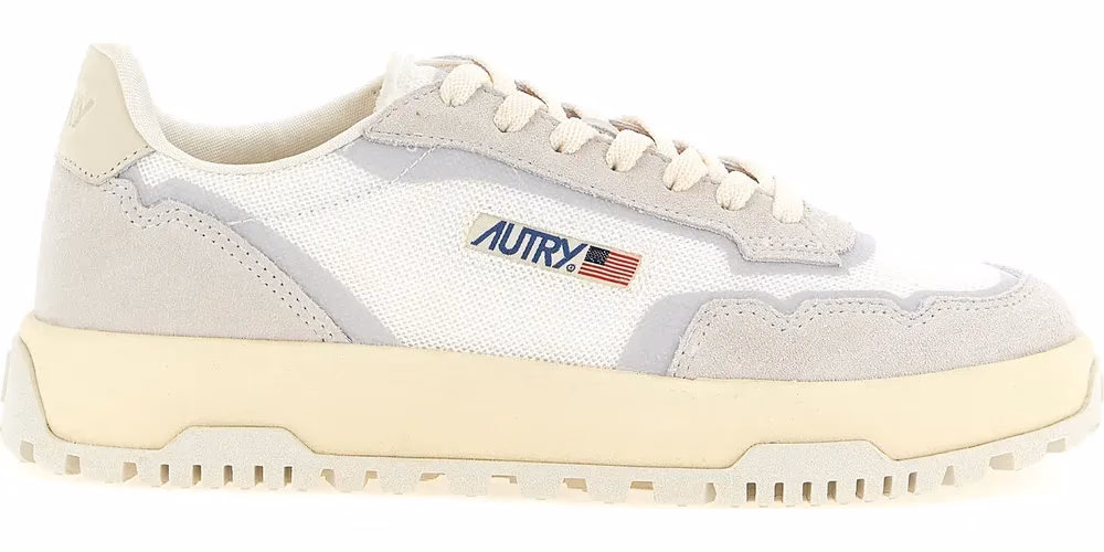 Autry Gray Cotton Low Top Sneakers