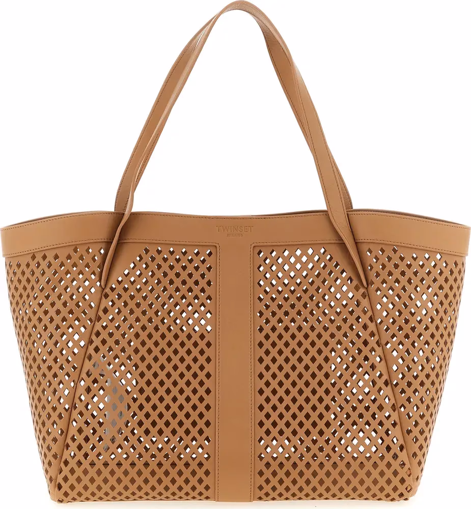 Twinset Brown Polyethylene Tote Bag