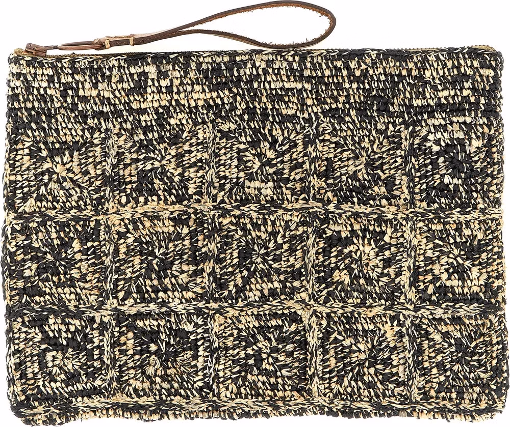 Ibeliv Bicolor Raffia Clutch Bag