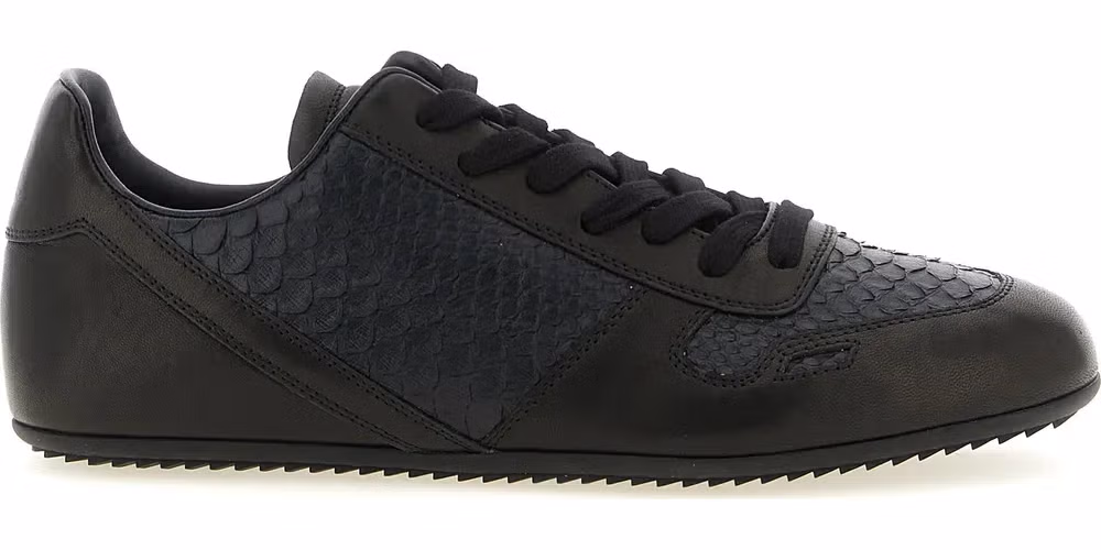 Rick Owens Black Lamb Leather Low Top Sneakers
