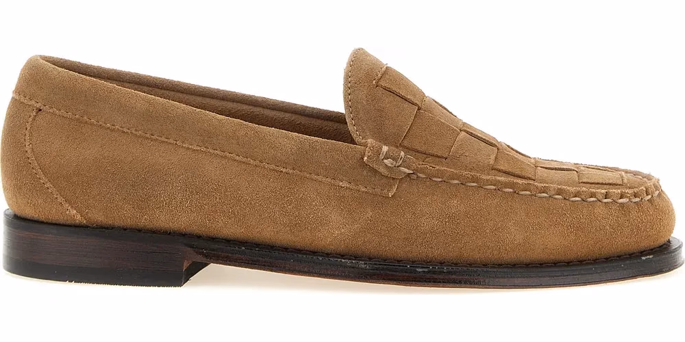 G.H. BASS Beige Cowhide Slip-On Loafers