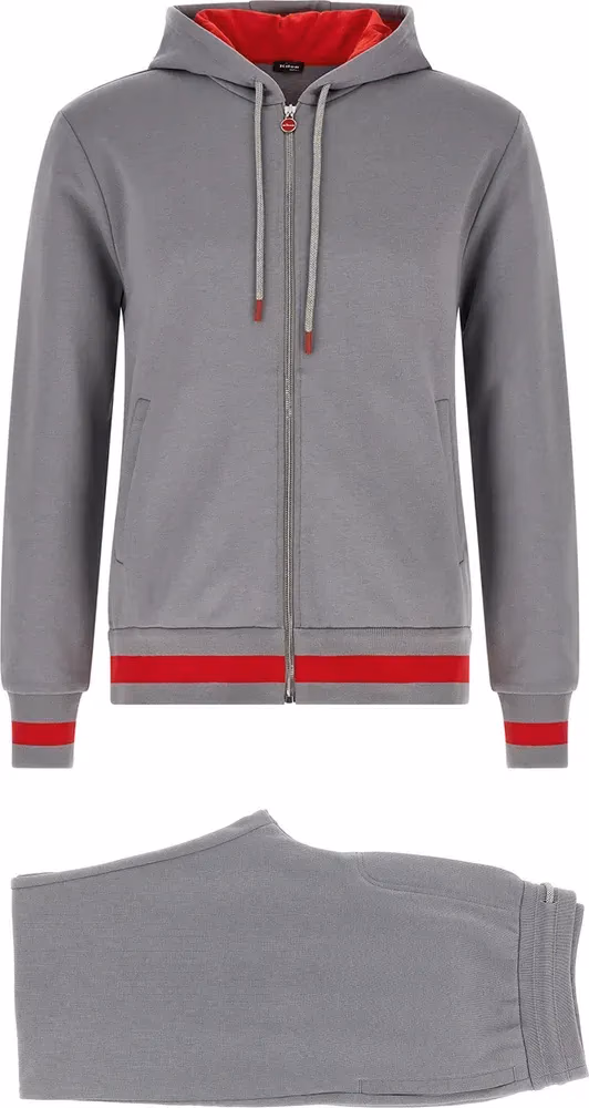 Kiton Gray Cotton Sweatsuit
