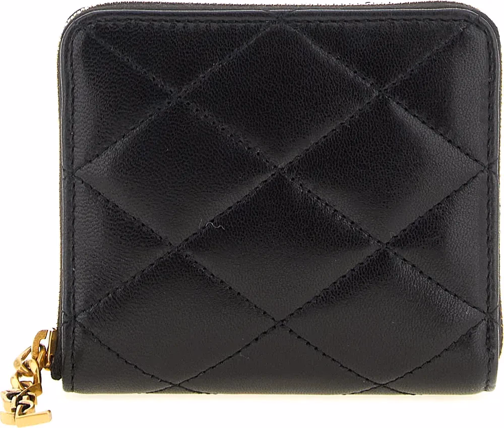Saint Laurent Black Lamb Leather Cardholder