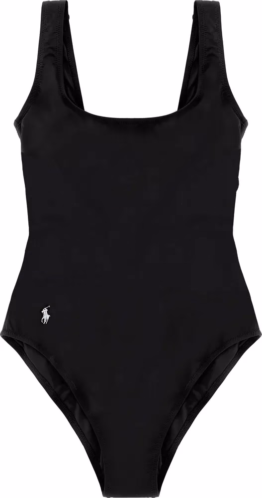 Polo Ralph Lauren Black Nylon One-Piece Swimsuit