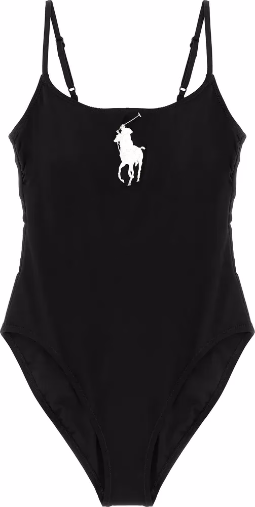 Polo Ralph Lauren Black Nylon One-Piece Swimsuit