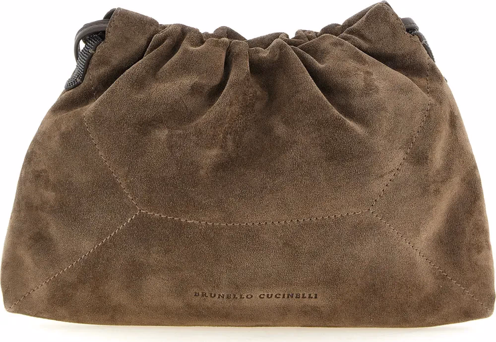 Brunello Cucinelli Brown Calfskin Clutch Bag