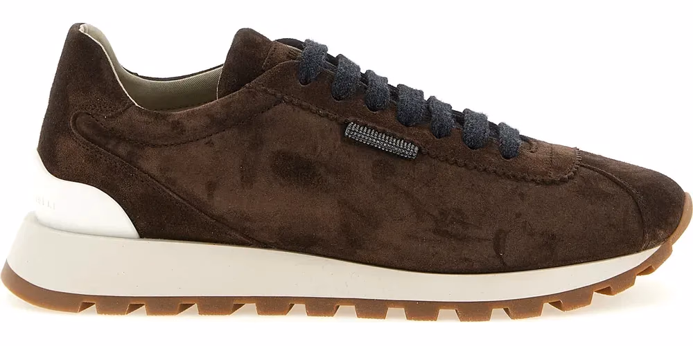 Brunello Cucinelli Brown Calfskin Athletic Sneakers