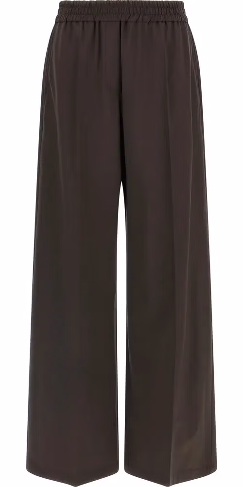 Brunello Cucinelli Brown Virgin Wool Casual Pants