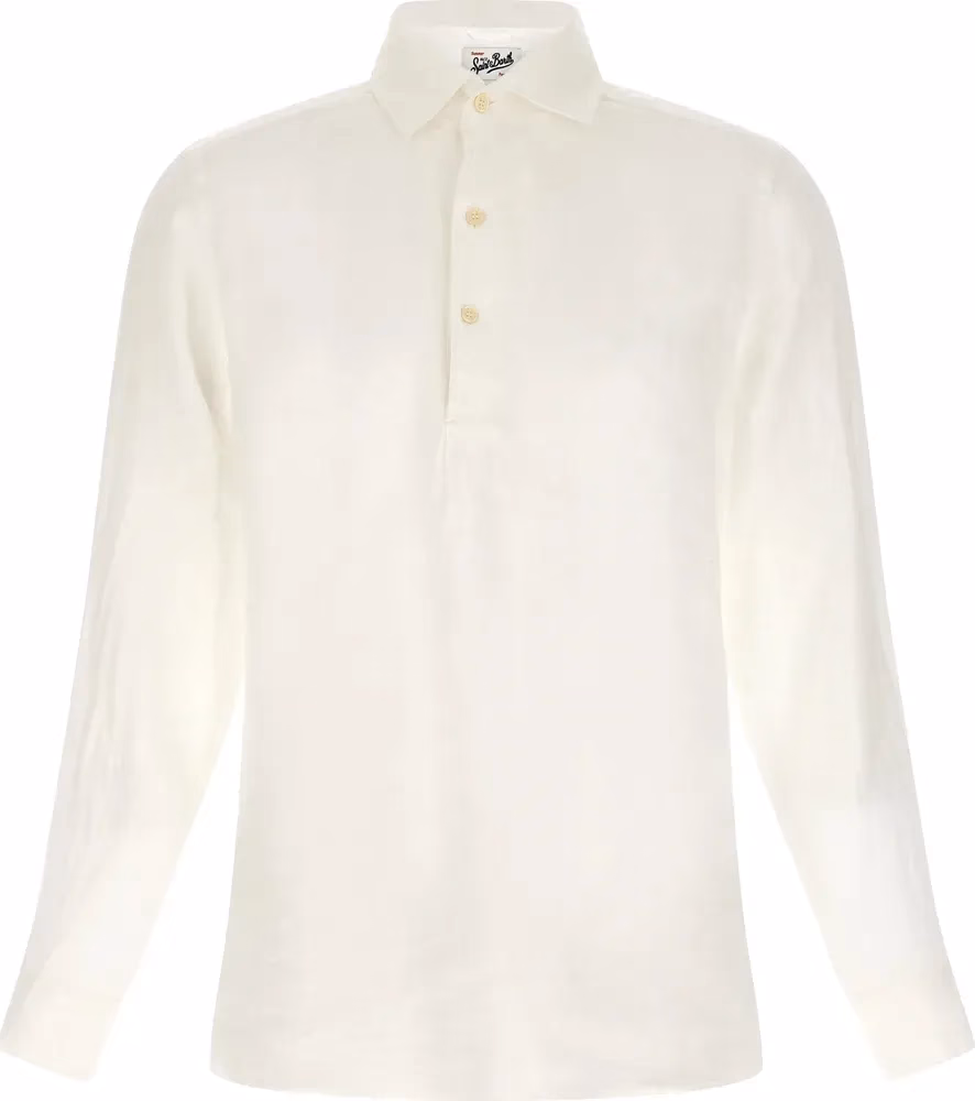 MC2 Saint Barth White Linen Polo Shirt