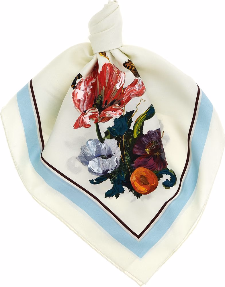Maison Margiela White Silk Scarf