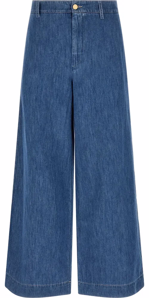'S Max Mara Blue Cotton Cropped Jeans