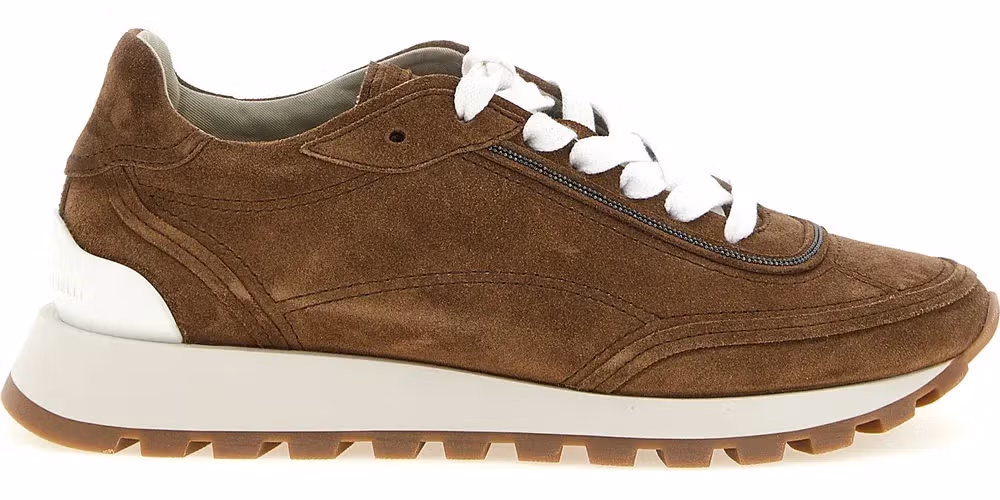 Brunello Cucinelli Brown Calfskin Low Top Sneakers