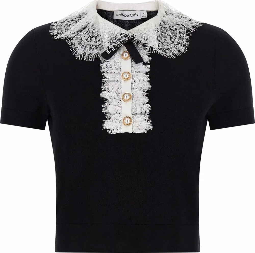 Self-Portrait Bicolor Wool Blouse