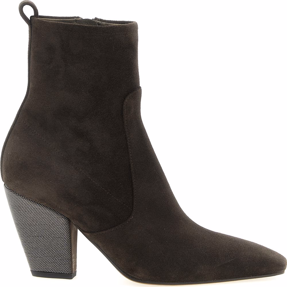Brunello Cucinelli Brown Calfskin Ankle Boots