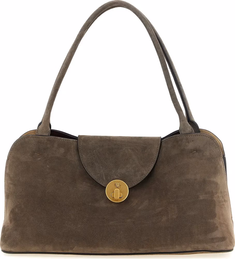 Versace Brown Calfskin Shoulder Bag