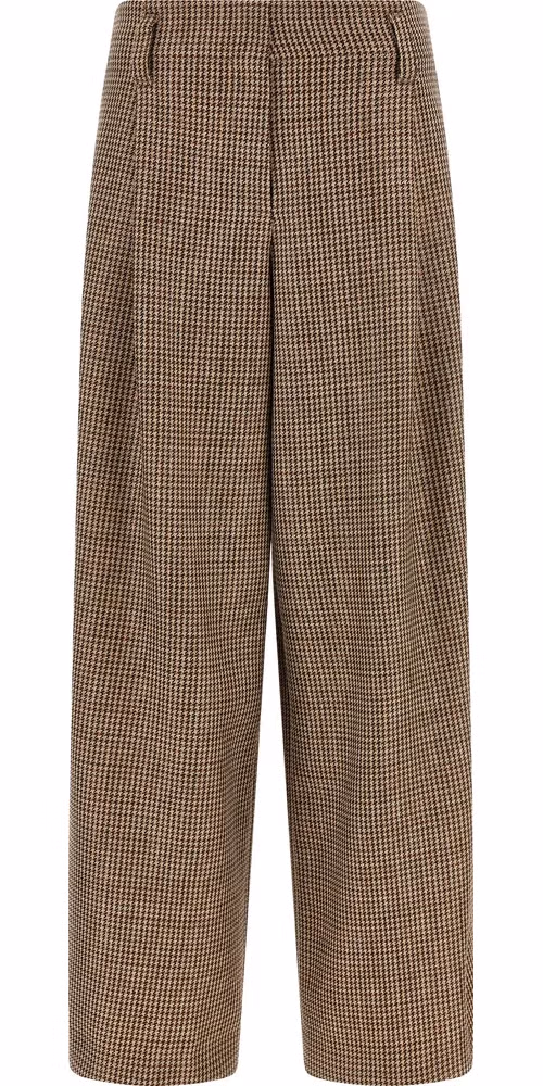 Brunello Cucinelli Brown Virgin Wool Flared Pants
