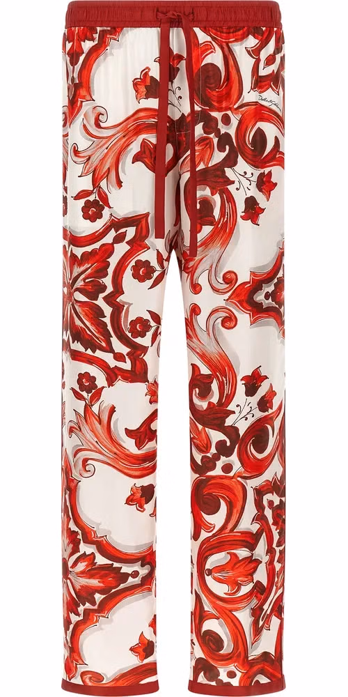 Dolce & Gabbana Multicolor Silk Casual Pants