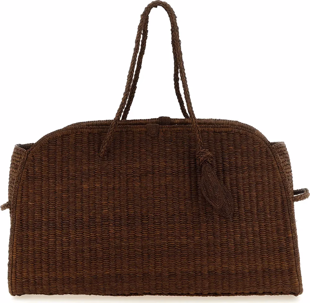 Jacquemus Brown Raffia Tote Bag