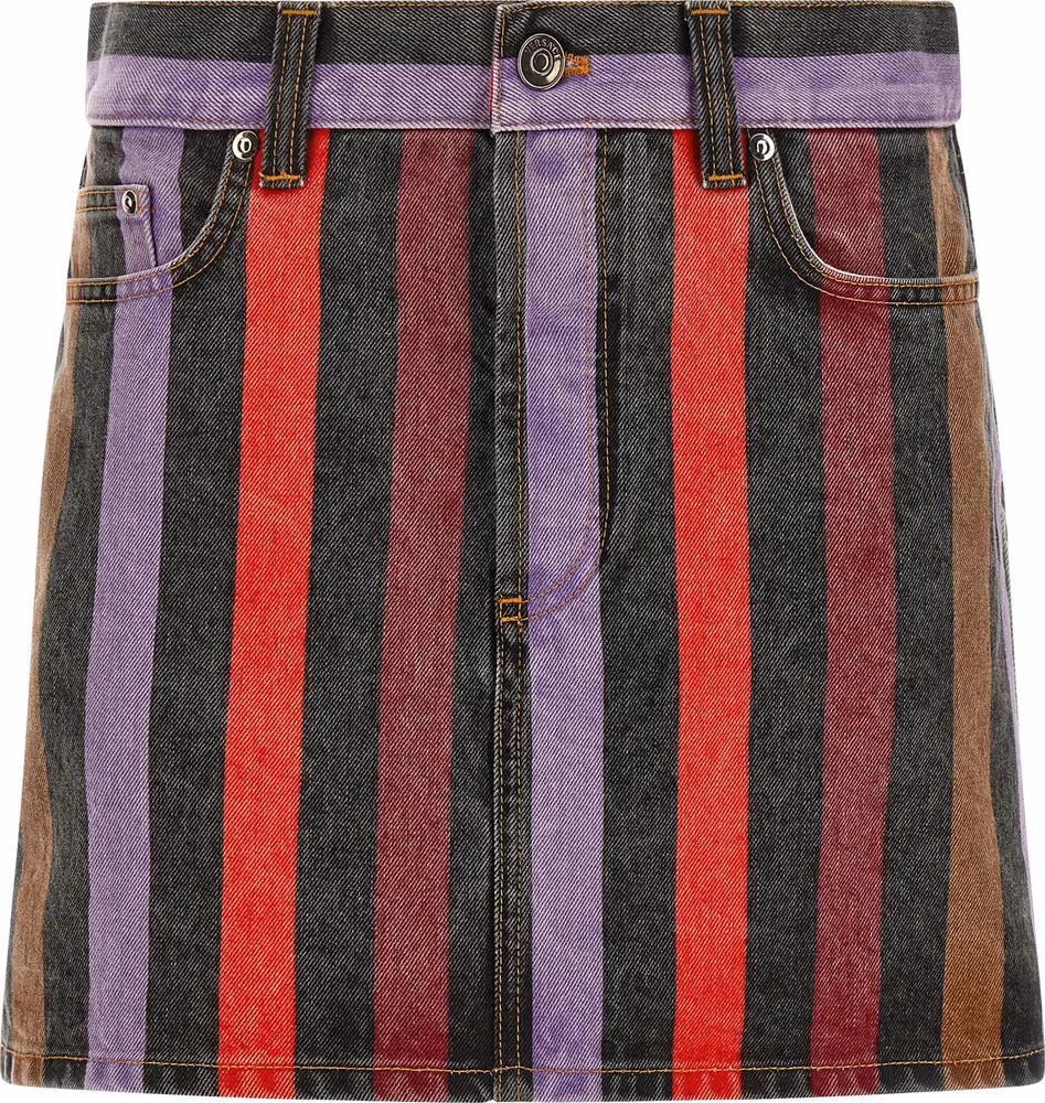 Versace Multicolor Cotton Long Skirt