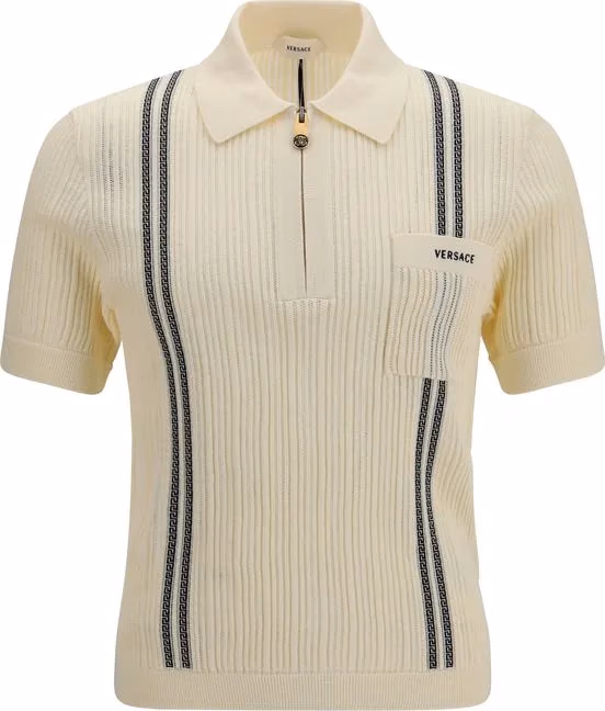 Versace Beige Cotton Polo Shirt