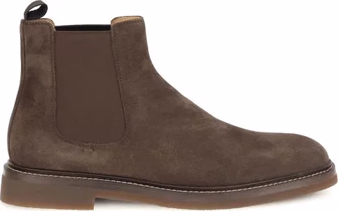 Brunello Cucinelli Brown Calf Leather Bos Taurus Chelsea Boots