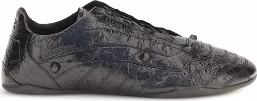 Balenciaga Black Calf Leather Bos Taurus Athletic Sneakers